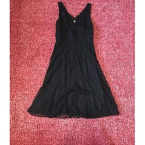 Adrianna Papéll Size 6 Black Sleeveless Lace Dress